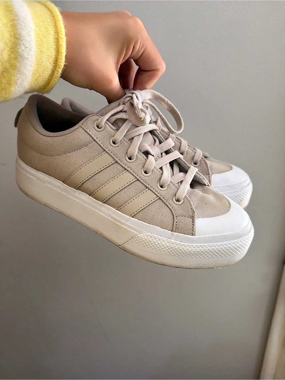 adidas Women's platform Sneakers Beige & White US 8